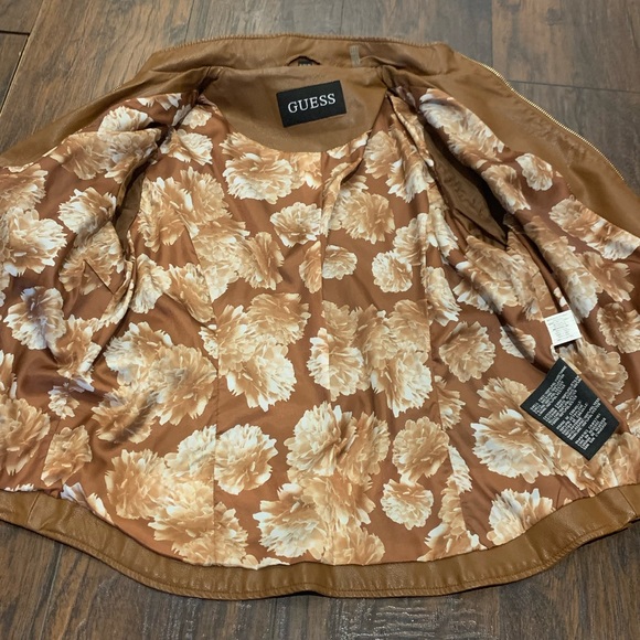 Guess Faux Leather Jacket - Cognac - XL - Picture 5 of 11